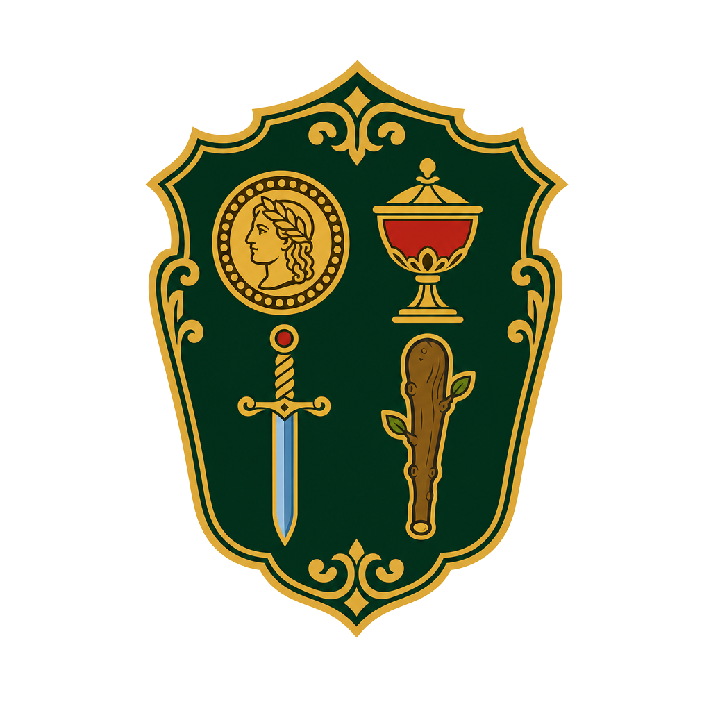 Escudo de Lascuarenta.es con los cuatro palos de la baraja española